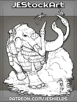 War Mammoth Plowing Through Soldiers by Jeshields