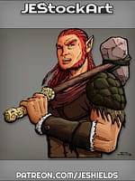 Wild Elf With Stone Weapon But No Antlers by Jeshields