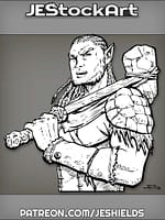 Wild Elf With Stone Weapon But No Antlers by Jeshields