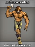 Wolf Man With Stone Ax by Jeshields