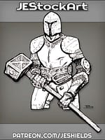 Wounded Helmed Knight With Larger Hammer by Jeshields