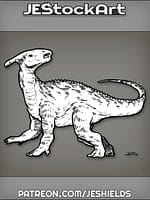 Parasaurolophus Dinosaur With Long Head On All Fours by Jeshields