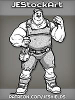 Bulky Italian Plumber With Mustache And Belt by Jeshields