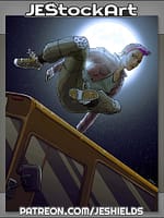 City Rat Jumping Over Bus At Night by Jeshields