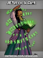 Elite Woman In Fancy Dress Sings Or Chants With Book by Jeshields