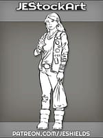 Filipino Woman In Vest With Buttons Looking At Shopping List by Jeshields