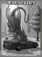 Flying Fantasy Dragon Crushes Car by Jeshields