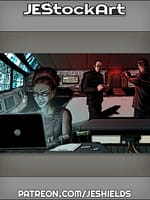 Hacker Guarded By Armed Men In Suits by Jeshields