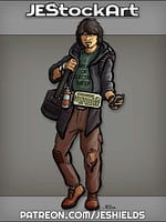 Hacker With Duffel Bag And Cell Phone by Jeshields