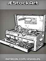 Messy Mechanic Toolbox With Dirty Oil Rag by Jeshields