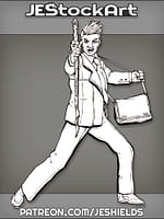 Modern Mage In Suit With Staff by Jeshields