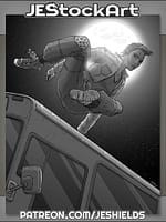 Parkour Runner over Bus by Jeshields