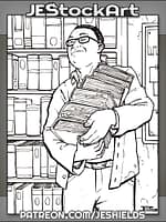 Pleasant Asian In Library With Books by Jeshields