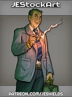 Shady Business Man with Suitcase and Cigar by Jeshields