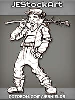 Street Punk Girl with Hiking Stick by Jeshields