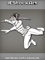 Urban Female Ninja With Katana by Jeshields