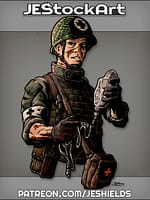 Wounded Medic Bust Holding I V Bag by Jeshields