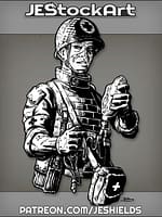 Wounded Medic Bust Holding I V Bag by Jeshields