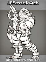 3 Eyed Alien Merc With Pistol And Dagger by Jeshields