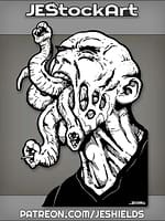 Alien Parasite With Eye And Tail With Screaming Host by Jeshields