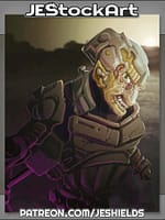 Armored Alien in Purple Glow by Jeshields