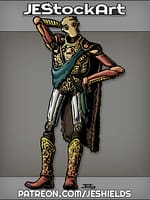 Bemused Android In Fur Cape With Sash Scratching Its Head by Jeshields