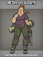Bubba Heavy Set Female With Shotgun by Jeshields