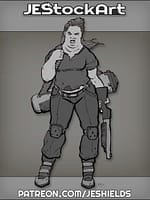 Bubba Heavy Set Female With Shotgun by Jeshields