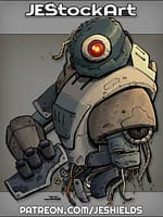 Cheerful Robot Attempting Self Repair by Jeshields