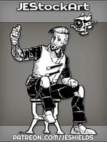 Cyberpunk T V Star Taking Selfie With Video Droid by Jeshields