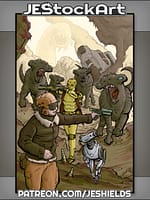 Explorers Escaping From Alien Rampage by Jeshields