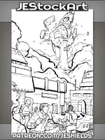 Explosion Of Space Craft At A Docking Port by Jeshields