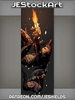 Falling Gunfight With Shattered Glass On Black by Jeshields