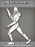 Female Android Assassin With Energy Blade by Jeshields