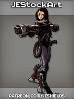 Female Mercenary With Large Beads And Blaster by Jeshields