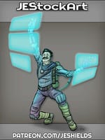 Hacker with Holo Screens by Jeshields