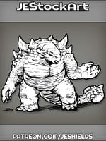 Hunched Humanoid Ankylosaurus With Clubbed Tail And Spikes by Jeshields