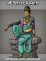 Indonesian Royalty With Bionics Seated On Stone by Jeshields