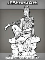 Indonesian Royalty With Bionics Seated On Stone by Jeshields