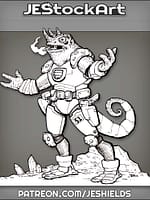 Lizard Mercenary With Cigar by Jeshields