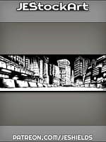 Low View Of Night City Street With Road Barriers On Side by Jeshields