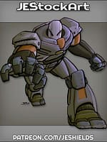 Lunging Robotic Armor With Outstretched Arm by Jeshields