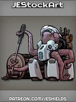 Mechanical Octopod In Environmental Suit Fixes Hyperdrive With Ratchet by Jeshields