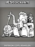 Mechanical Octopod In Environmental Suit Fixes Hyperdrive With Ratchet by Jeshields