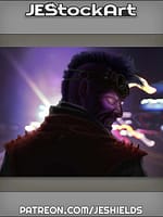 Night Punk with Blue Eyes In Jacket by Jeshields