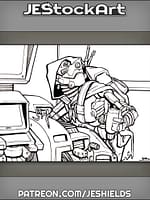 Rogue Robot Scrounging For Parts In Terminal by Jeshields