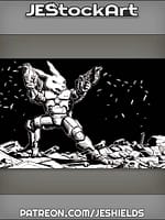 Scombat Space Rabbit Firing Dual Weapons by Jeshields