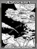 Space Battle Near Dual Planets Mother Ship Under Attack by Jeshields