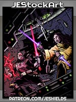 Space Knight Duel On Destroyed Bridge During War by Jeshields