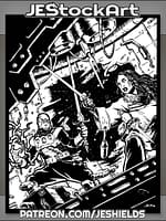 Space Knight Duel On Destroyed Bridge During War by Jeshields